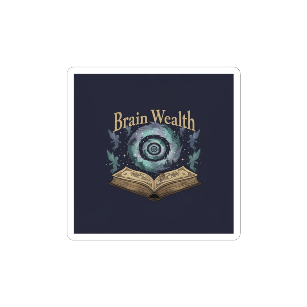 Brain Wealth Sticker | Surreal Academia, Melting Books, Vintage Crest
