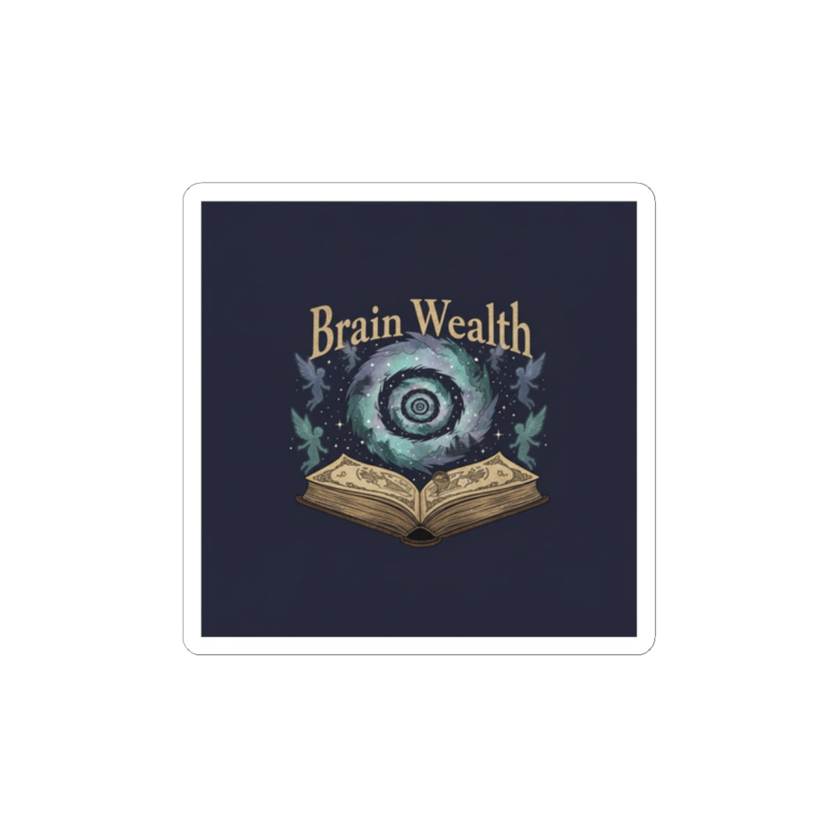 Brain Wealth Sticker | Surreal Academia, Melting Books, Vintage Crest