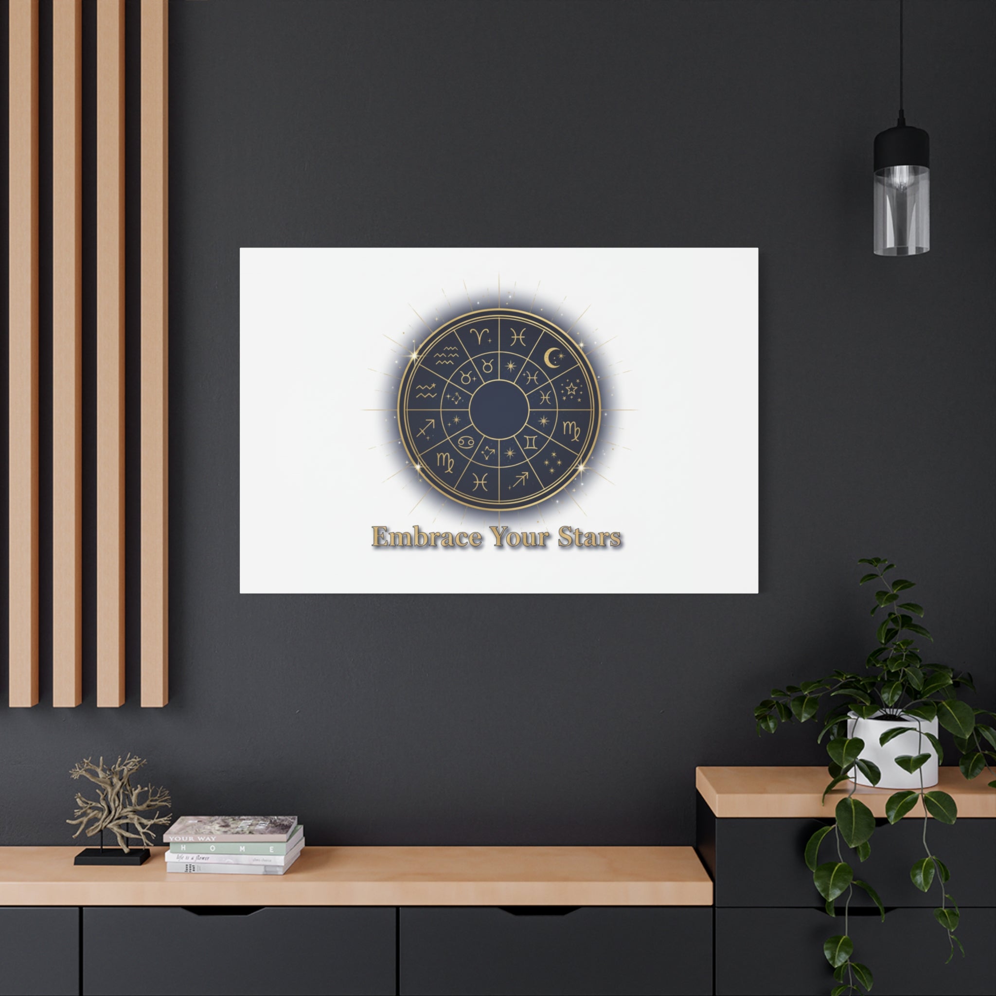Zodiac Wheel Canvas, Astrology Art Print | Celestial Decor, Constellation Wall Art