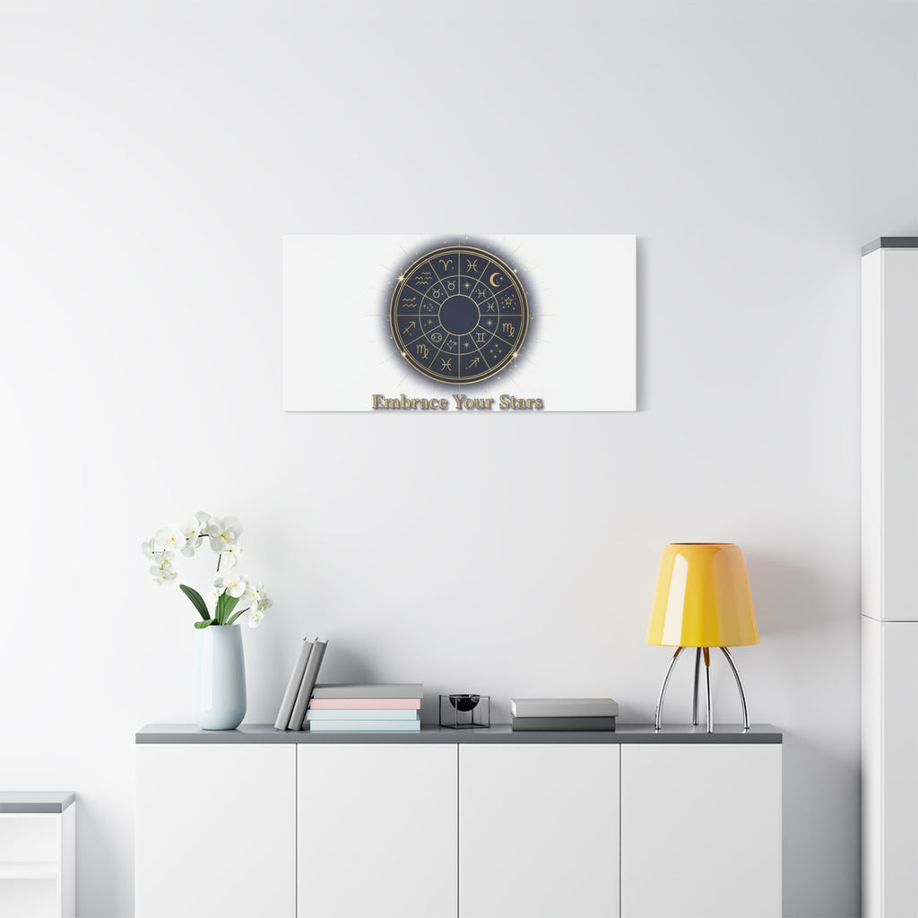 Zodiac Wheel Canvas, Astrology Art Print | Celestial Decor, Constellation Wall Art