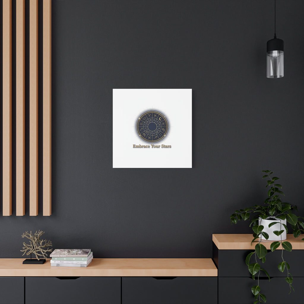 Zodiac Wheel Canvas, Astrology Art Print | Celestial Decor, Constellation Wall Art