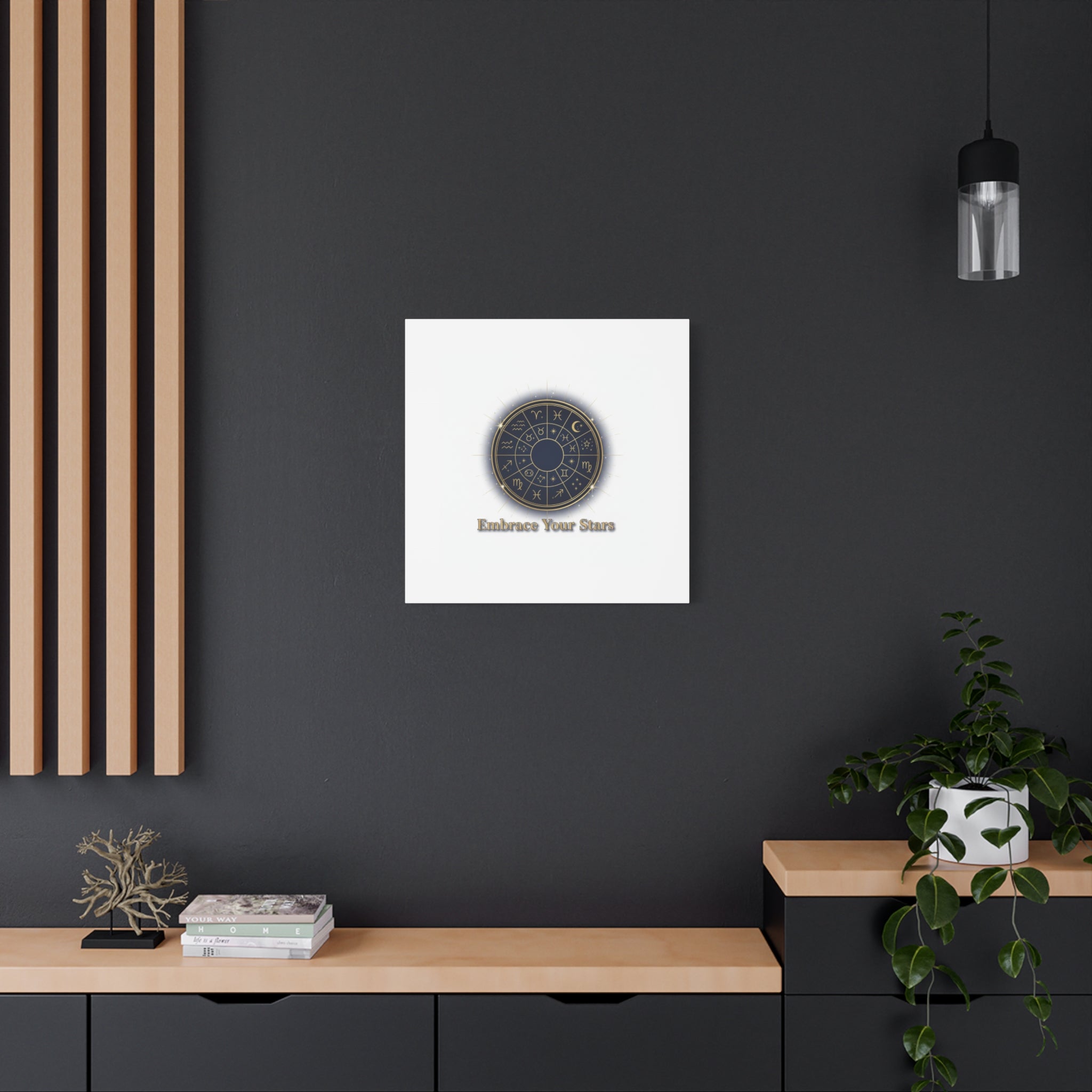 Zodiac Wheel Canvas, Astrology Art Print | Celestial Decor, Constellation Wall Art