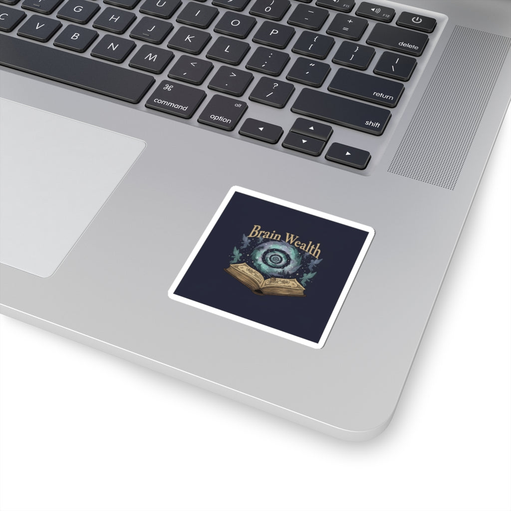 Brain Wealth Sticker | Surreal Academia, Melting Books, Vintage Crest
