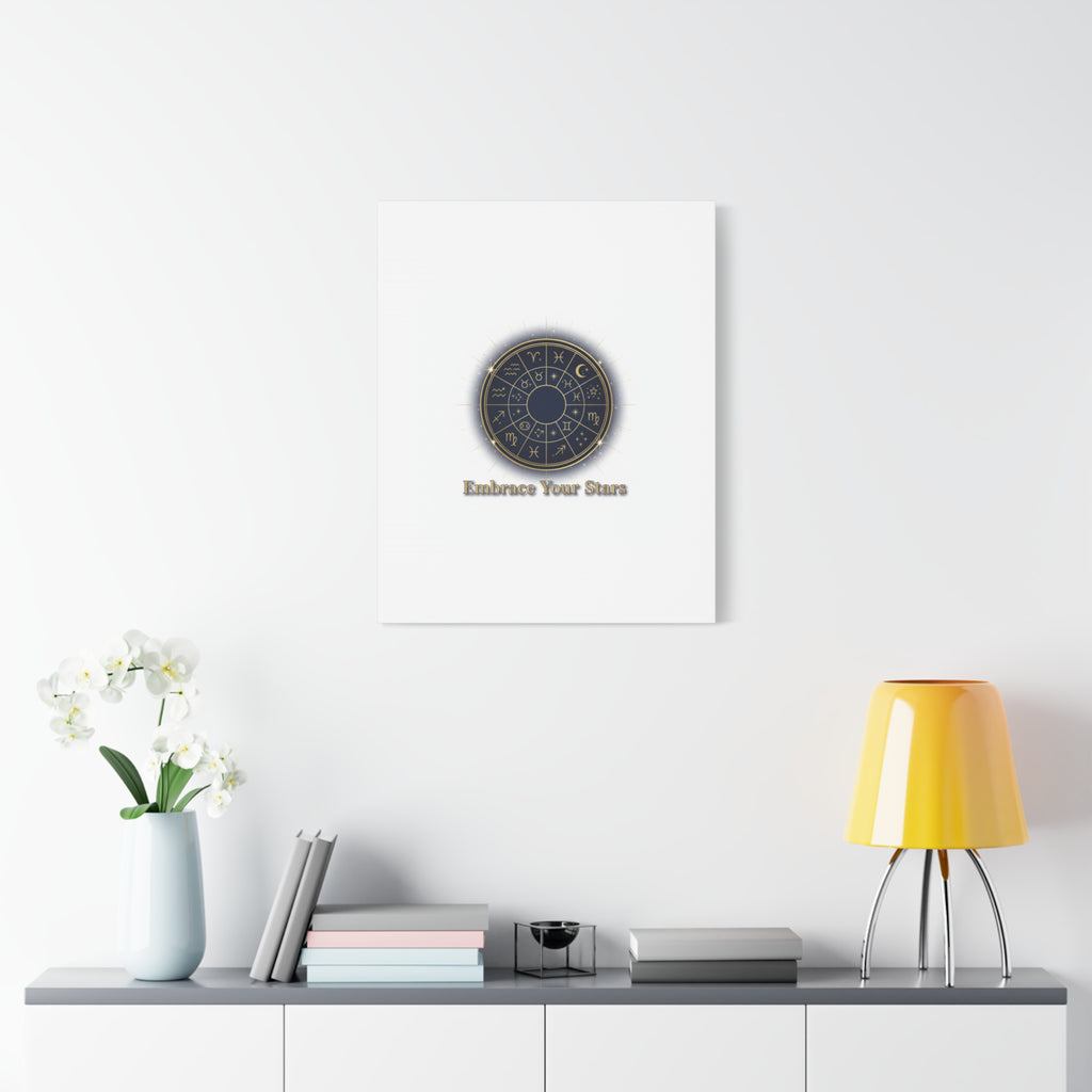 Zodiac Wheel Canvas, Astrology Art Print | Celestial Decor, Constellation Wall Art