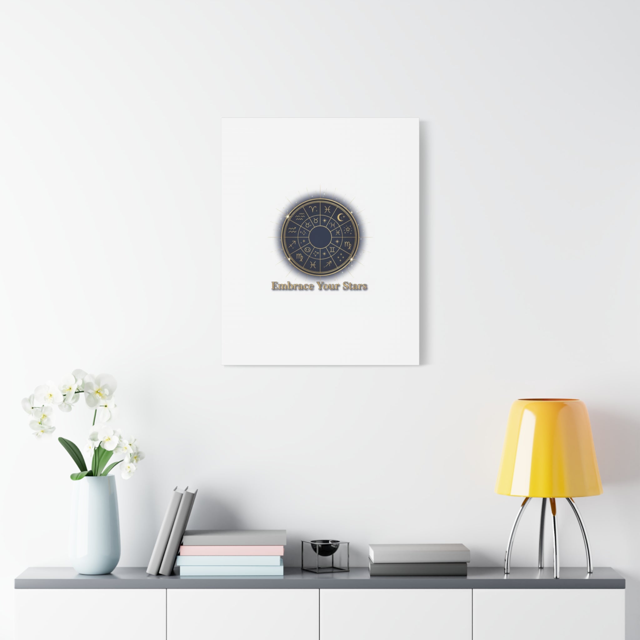 Zodiac Wheel Canvas, Astrology Art Print | Celestial Decor, Constellation Wall Art