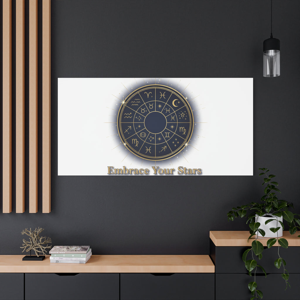 Zodiac Wheel Canvas, Astrology Art Print | Celestial Decor, Constellation Wall Art