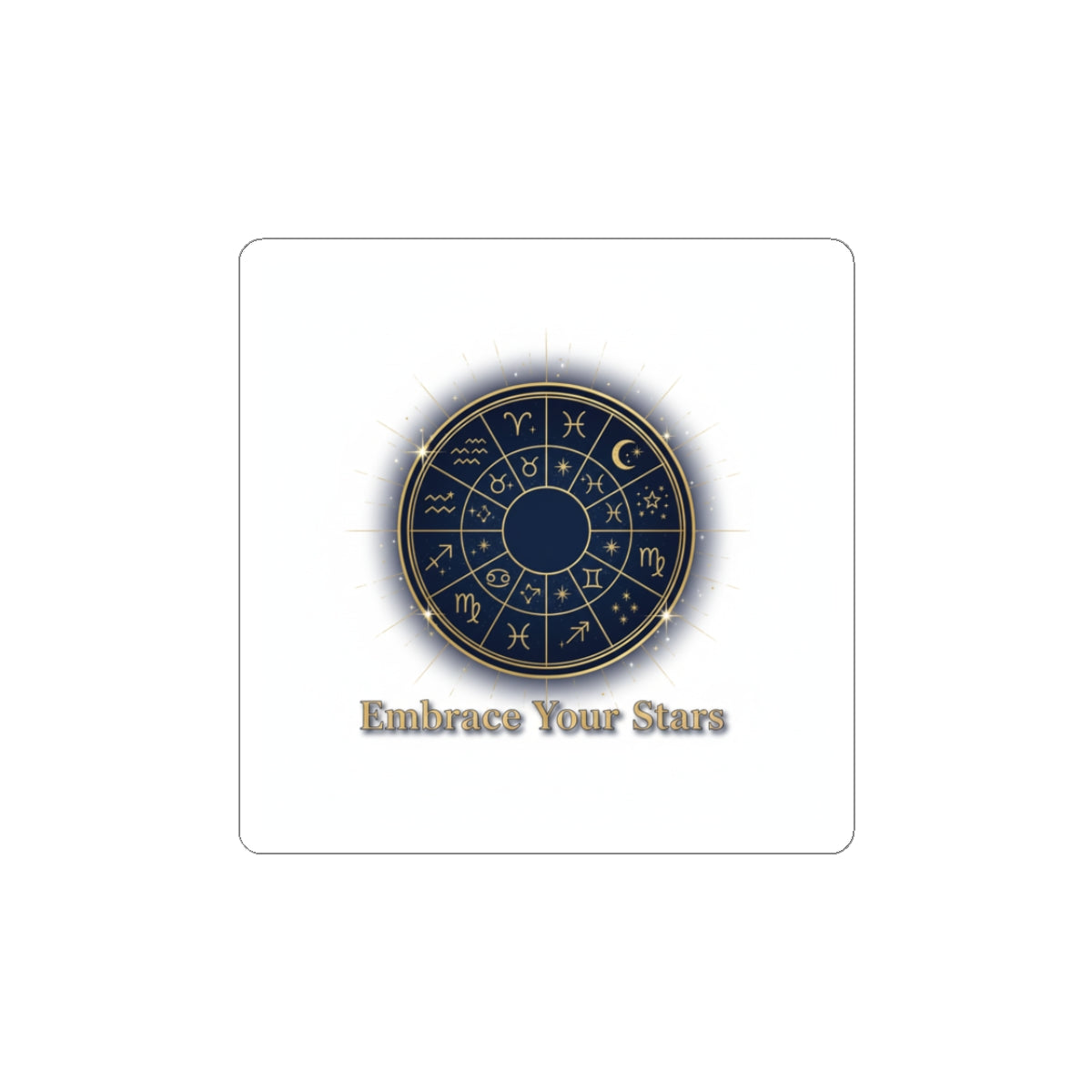 Zodiac Wheel Emblem Kiss-Cut Sticker | Astrology Celestial Sticker