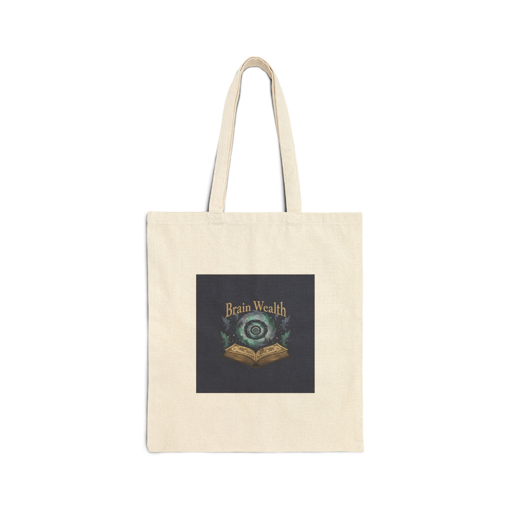Brain Wealth surreal academia Tote | melting books, vintage crest