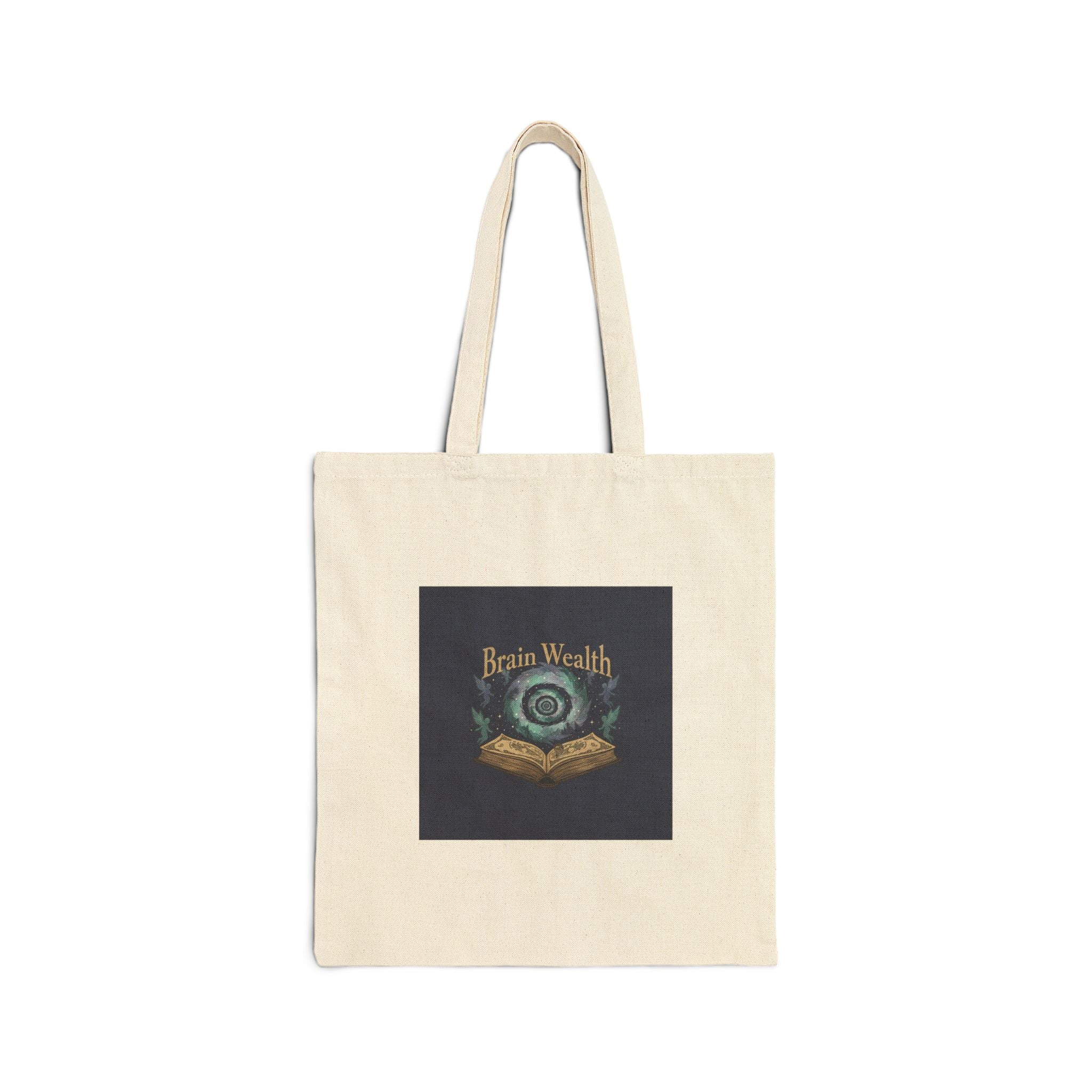 Brain Wealth surreal academia Tote | melting books, vintage crest