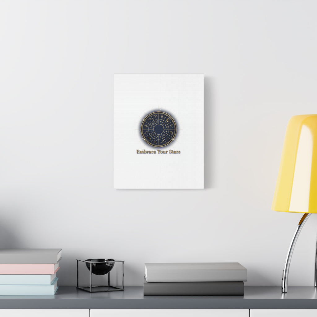 Zodiac Wheel Canvas, Astrology Art Print | Celestial Decor, Constellation Wall Art