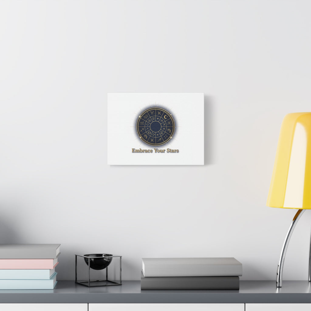 Zodiac Wheel Canvas, Astrology Art Print | Celestial Decor, Constellation Wall Art