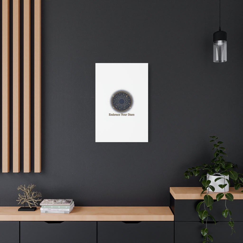 Zodiac Wheel Canvas, Astrology Art Print | Celestial Decor, Constellation Wall Art