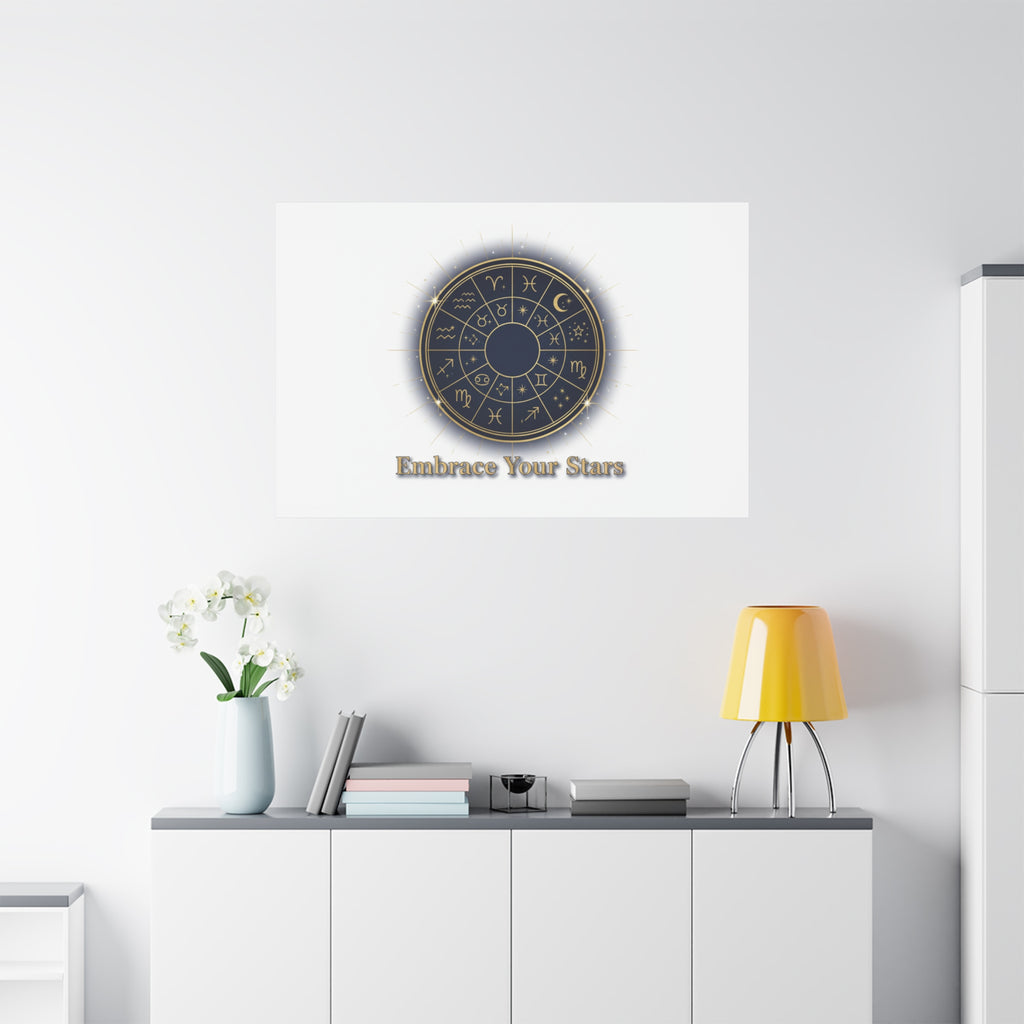 Zodiac Wheel Canvas, Astrology Art Print | Celestial Decor, Constellation Wall Art