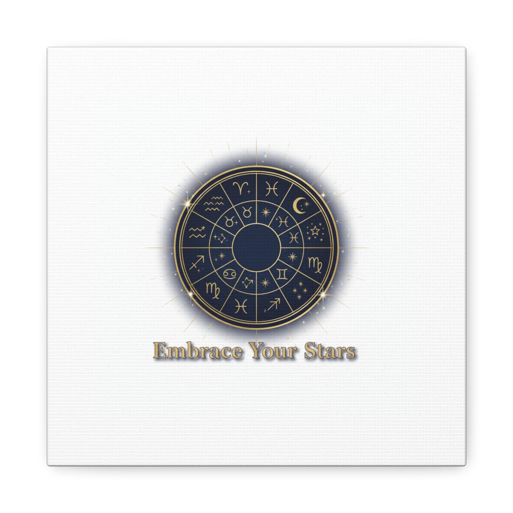 Zodiac Wheel Canvas, Astrology Art Print | Celestial Decor, Constellation Wall Art