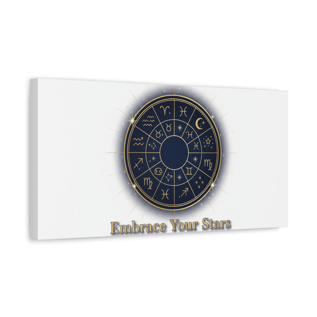 Zodiac Wheel Canvas, Astrology Art Print | Celestial Decor, Constellation Wall Art