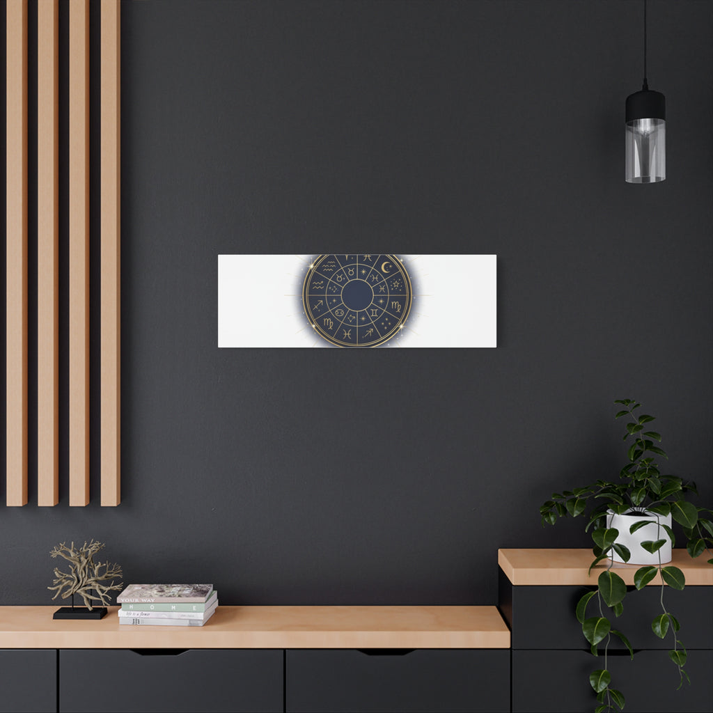 Zodiac Wheel Canvas, Astrology Art Print | Celestial Decor, Constellation Wall Art