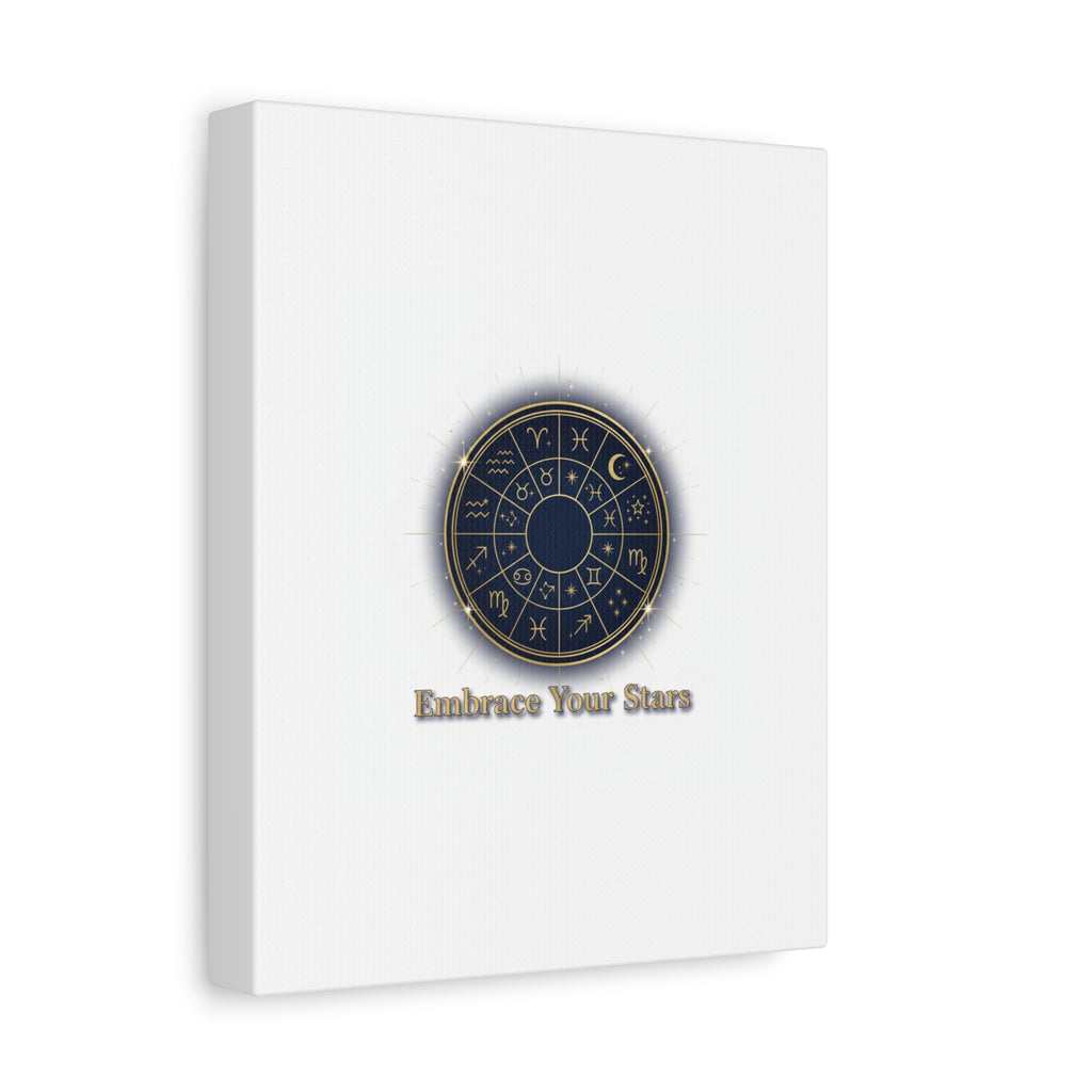Zodiac Wheel Canvas, Astrology Art Print | Celestial Decor, Constellation Wall Art