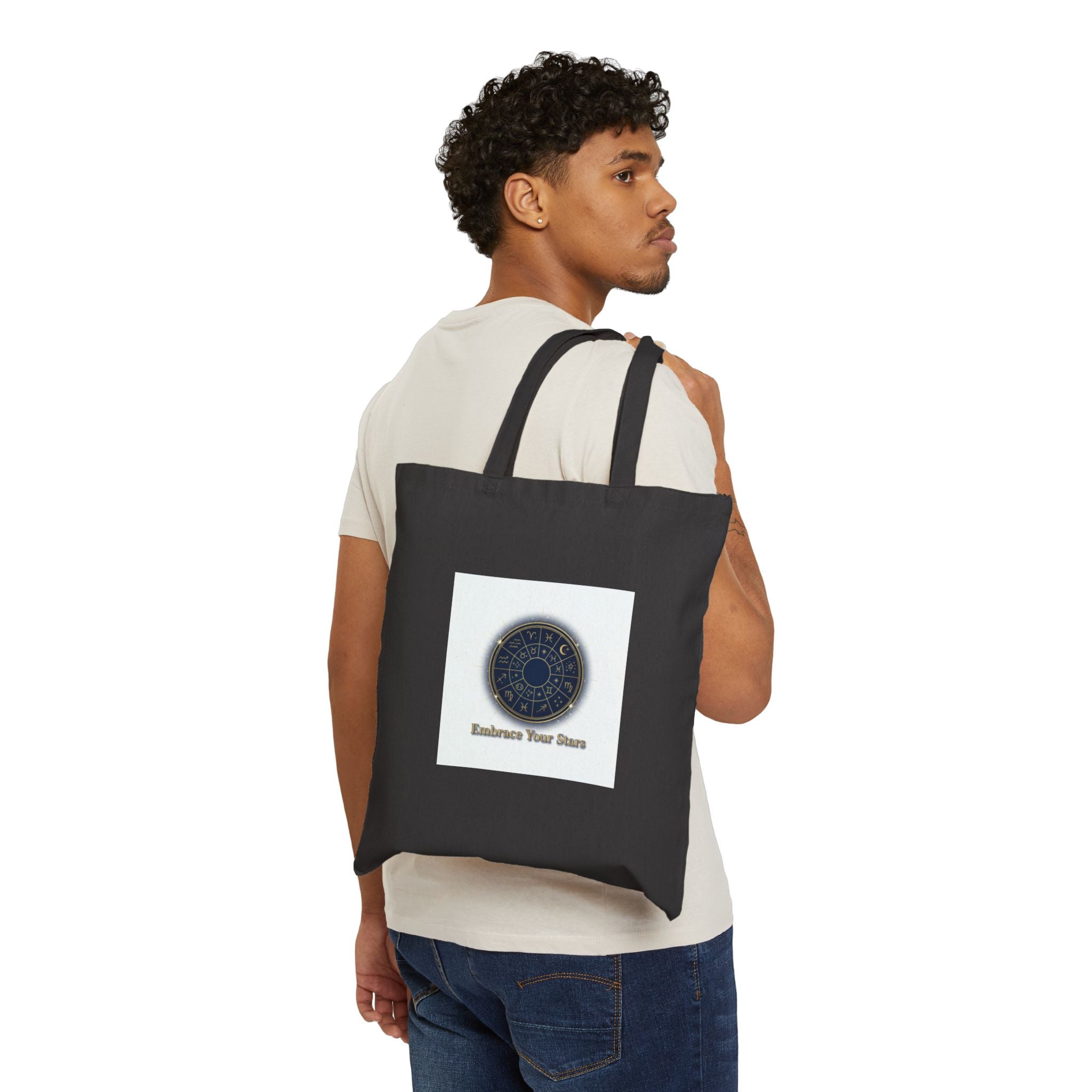 Zodiac Constellation Canvas Tote, Astrology Celestial Design