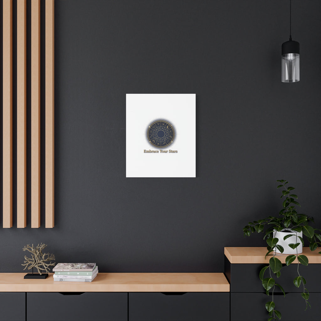 Zodiac Wheel Canvas, Astrology Art Print | Celestial Decor, Constellation Wall Art