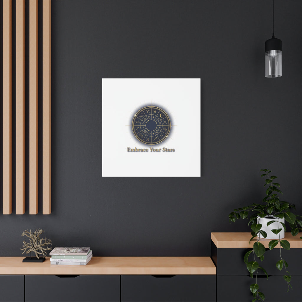 Zodiac Wheel Canvas, Astrology Art Print | Celestial Decor, Constellation Wall Art