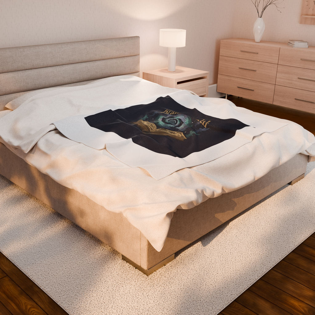 Brain Wealth melting books design Velveteen Plush Blanket | surreal academia