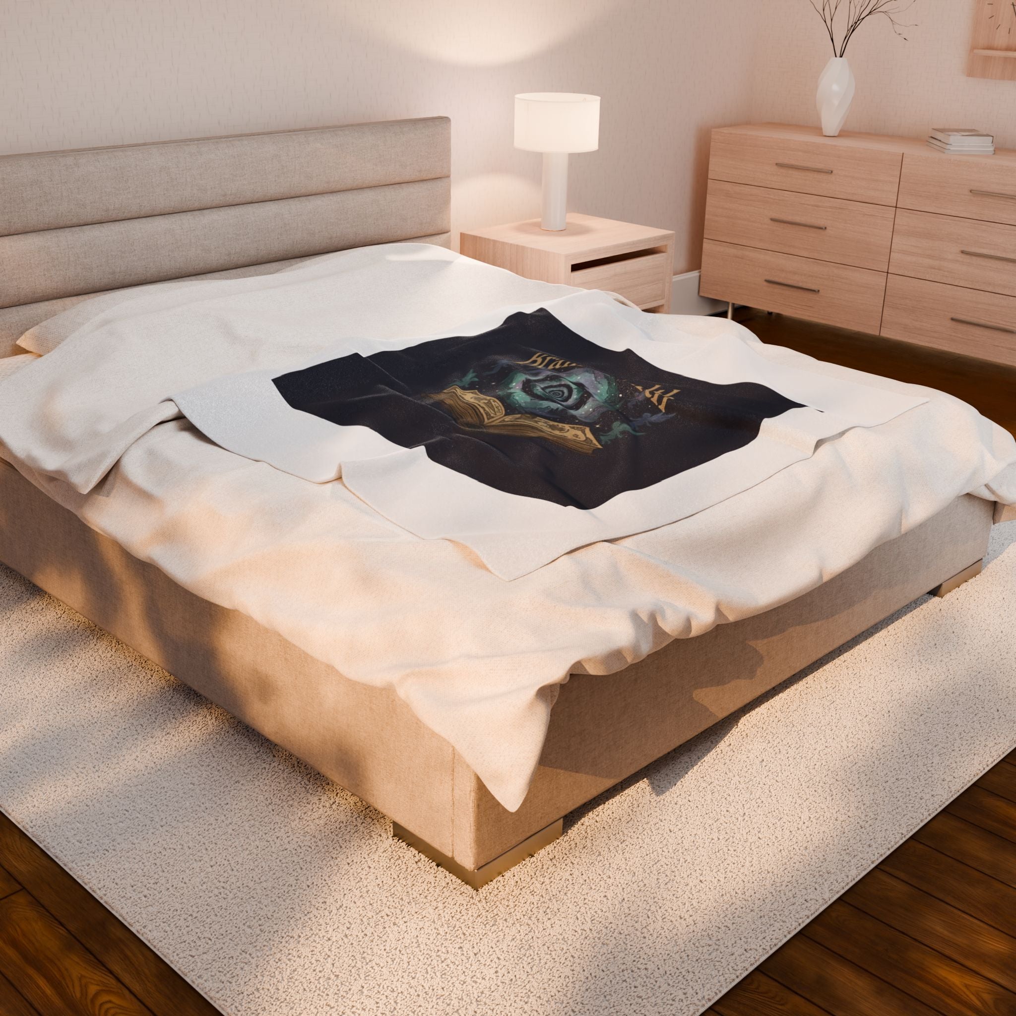 Brain Wealth melting books design Velveteen Plush Blanket | surreal academia