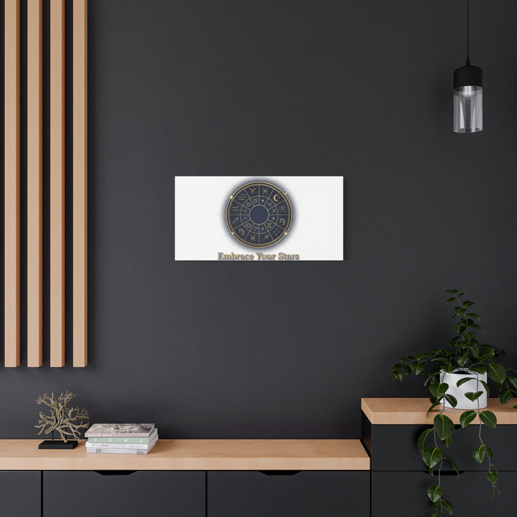 Zodiac Wheel Canvas, Astrology Art Print | Celestial Decor, Constellation Wall Art