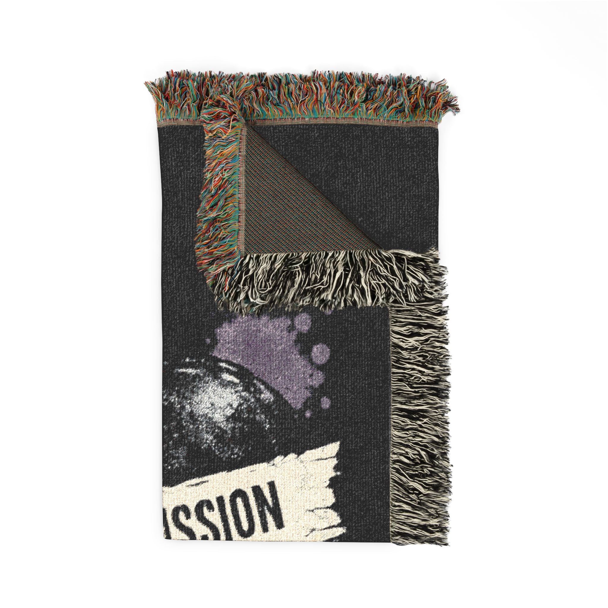 Woven Blanket — 'Live Without Permission' Grunge Throw Blanket