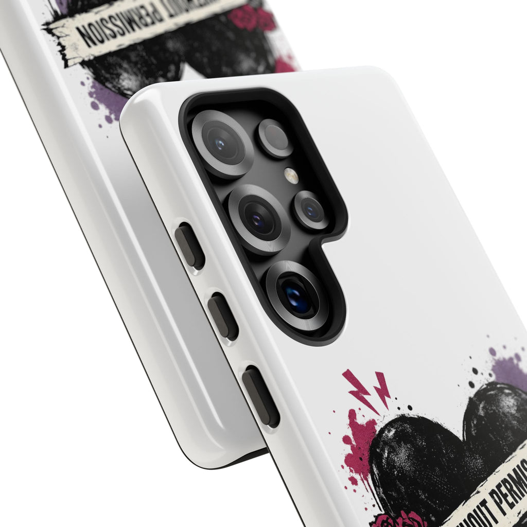 Phone Case — "Love Without Permission" Grunge Heart Protective Case