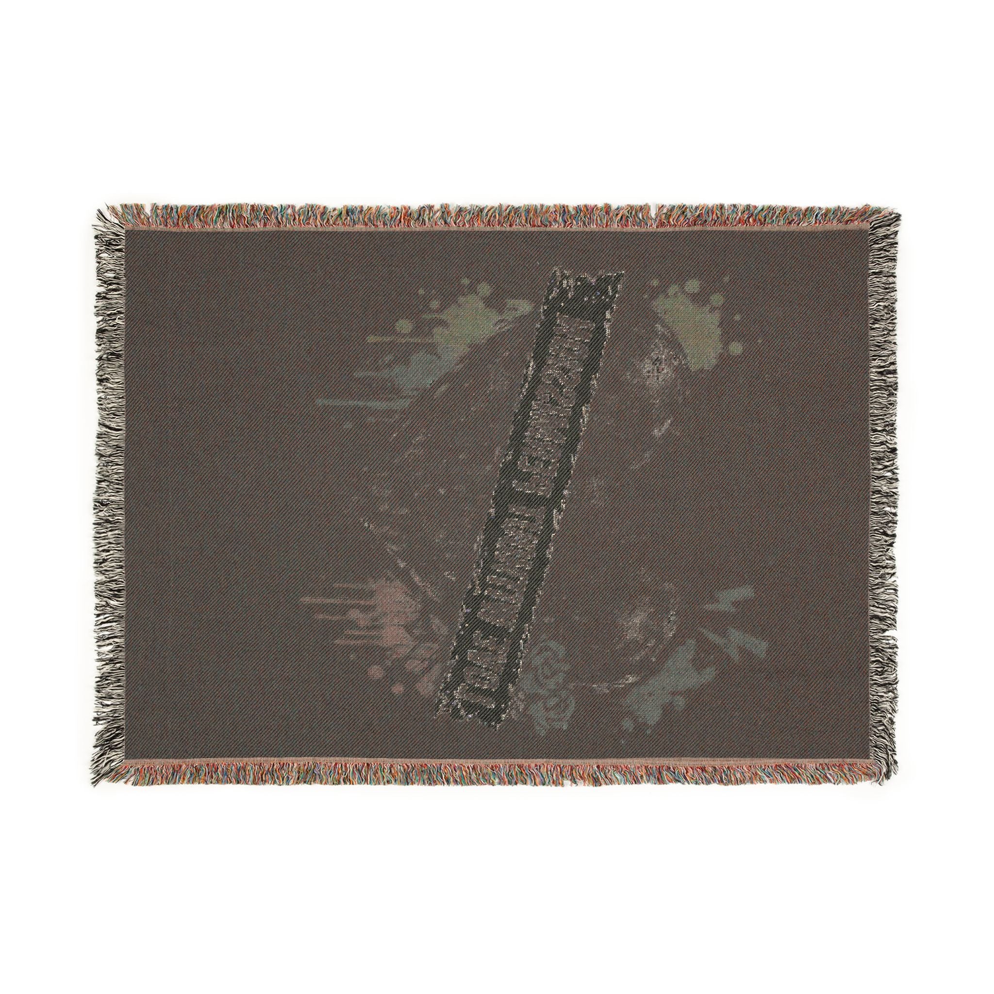 Woven Blanket — 'Live Without Permission' Grunge Throw Blanket