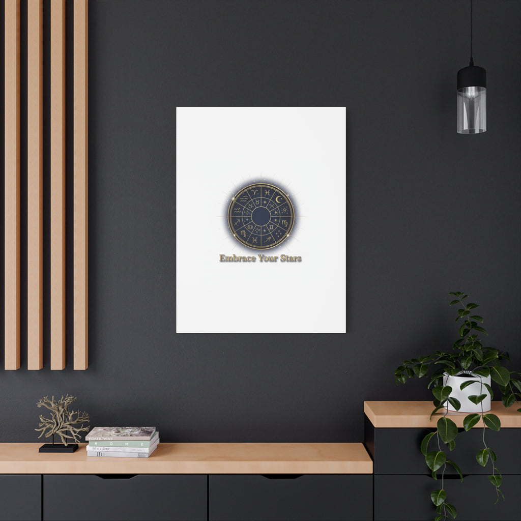 Zodiac Wheel Canvas, Astrology Art Print | Celestial Decor, Constellation Wall Art
