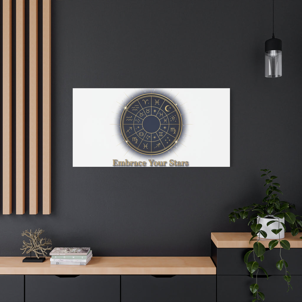 Zodiac Wheel Canvas, Astrology Art Print | Celestial Decor, Constellation Wall Art