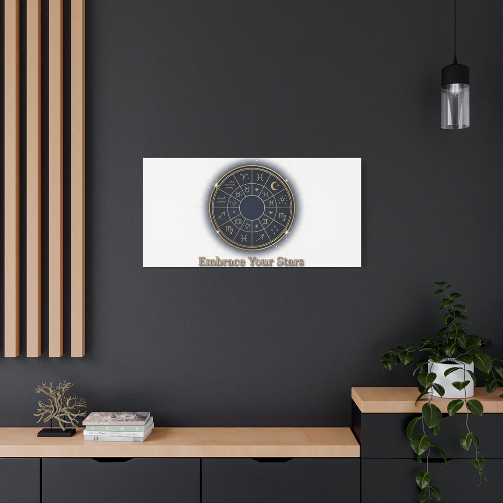 Zodiac Wheel Canvas, Astrology Art Print | Celestial Decor, Constellation Wall Art
