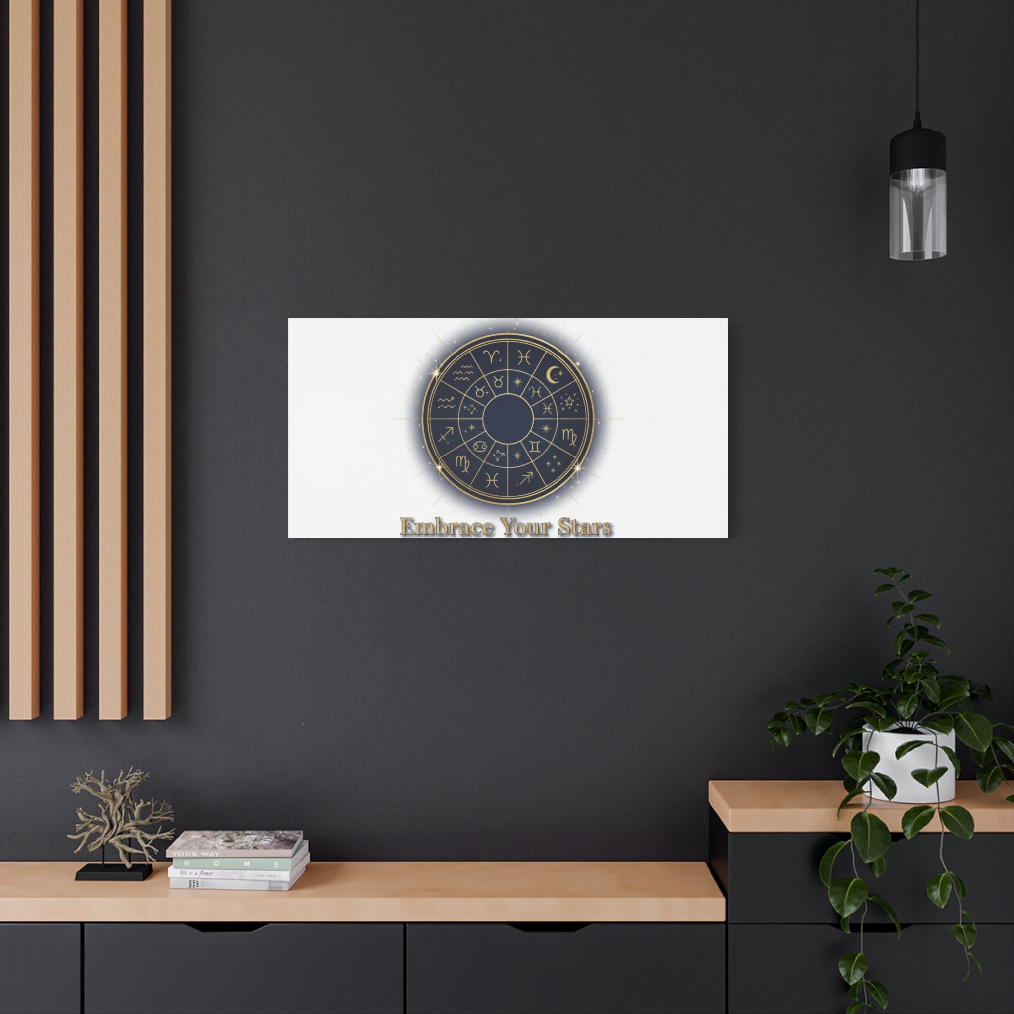 Zodiac Wheel Canvas, Astrology Art Print | Celestial Decor, Constellation Wall Art