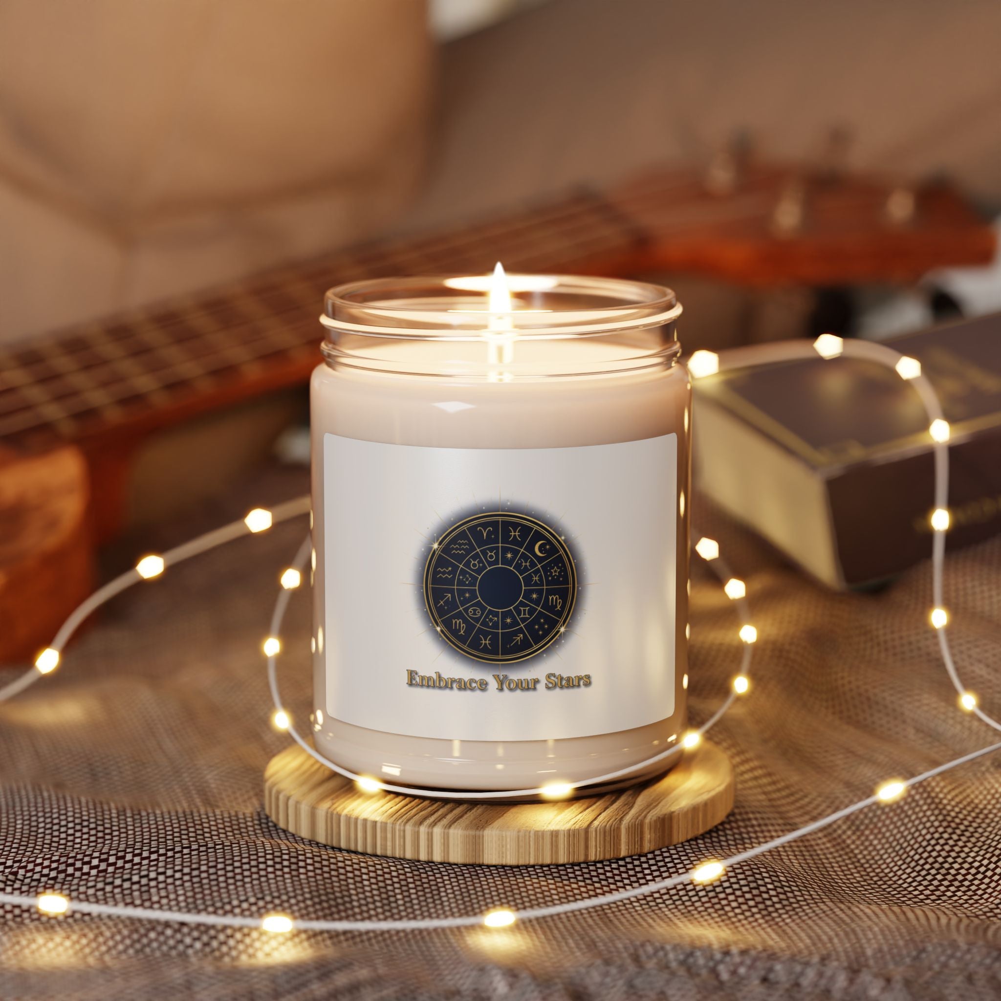 Zodiac Wheel Soy Candle | Celestial Astrology Decor