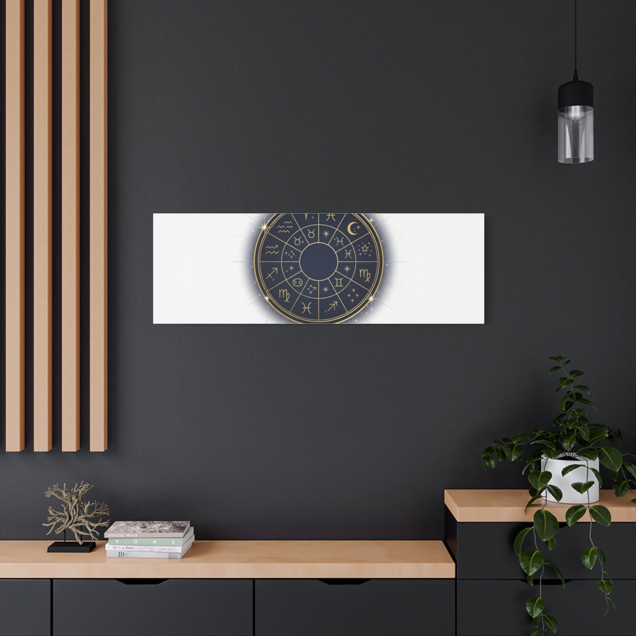 Zodiac Wheel Canvas, Astrology Art Print | Celestial Decor, Constellation Wall Art