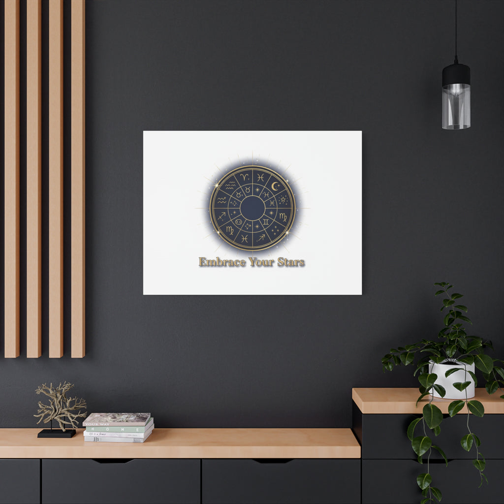 Zodiac Wheel Canvas, Astrology Art Print | Celestial Decor, Constellation Wall Art