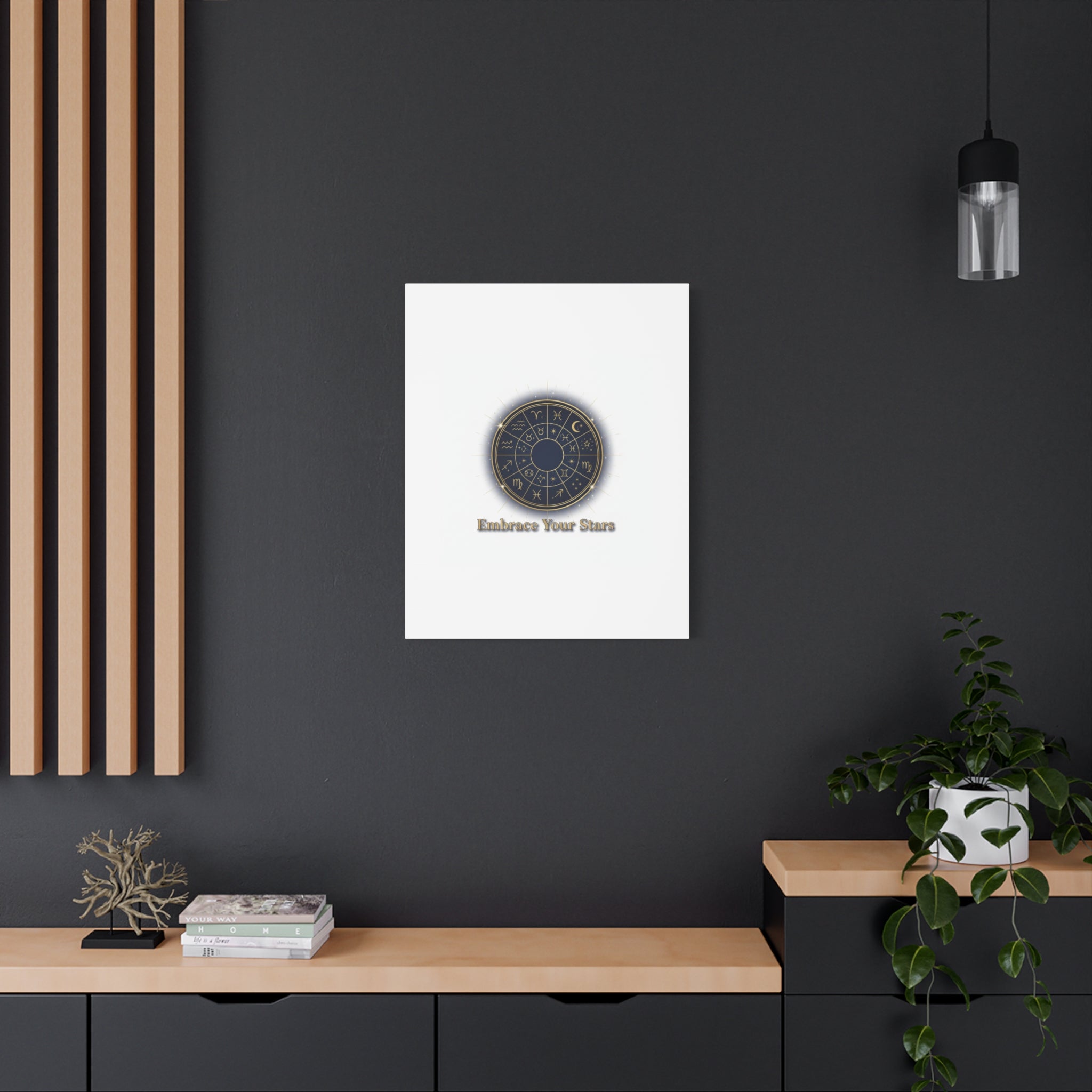 Zodiac Wheel Canvas, Astrology Art Print | Celestial Decor, Constellation Wall Art