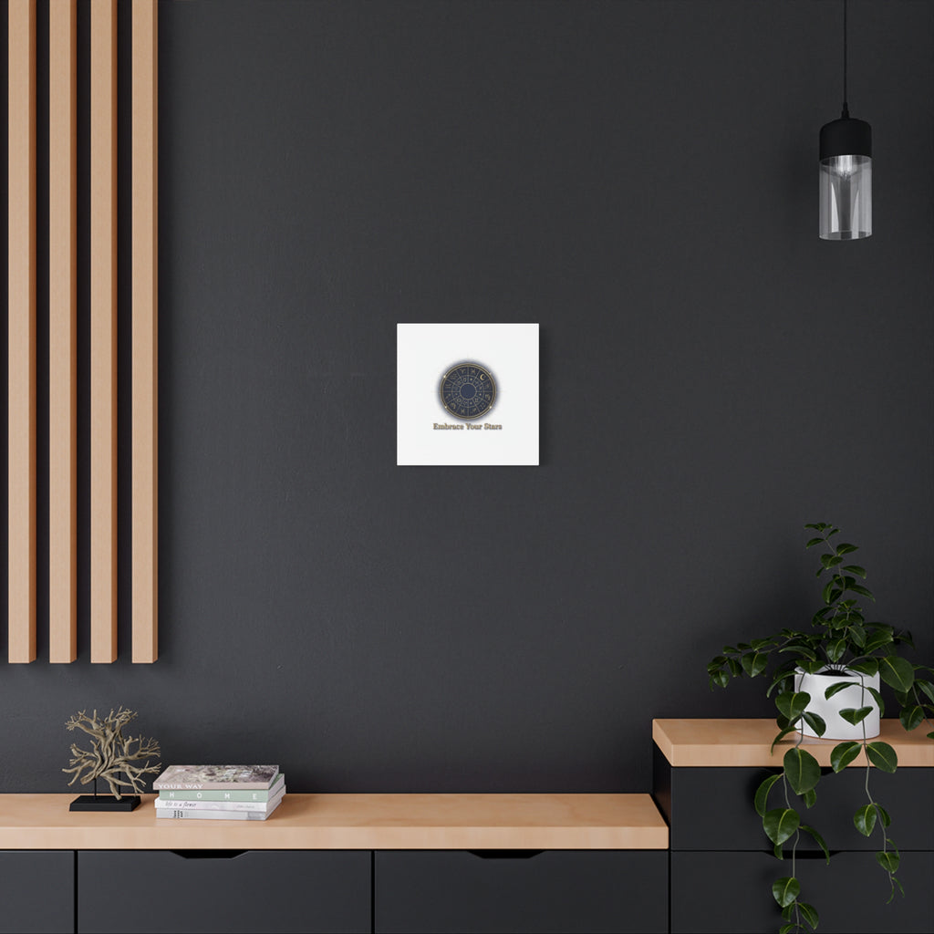 Zodiac Wheel Canvas, Astrology Art Print | Celestial Decor, Constellation Wall Art