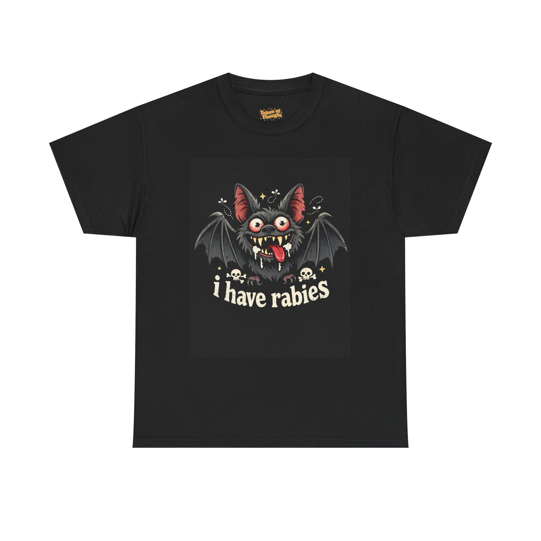 Bat Graphic Tee — "I Have Rabies" Halloween Shirt