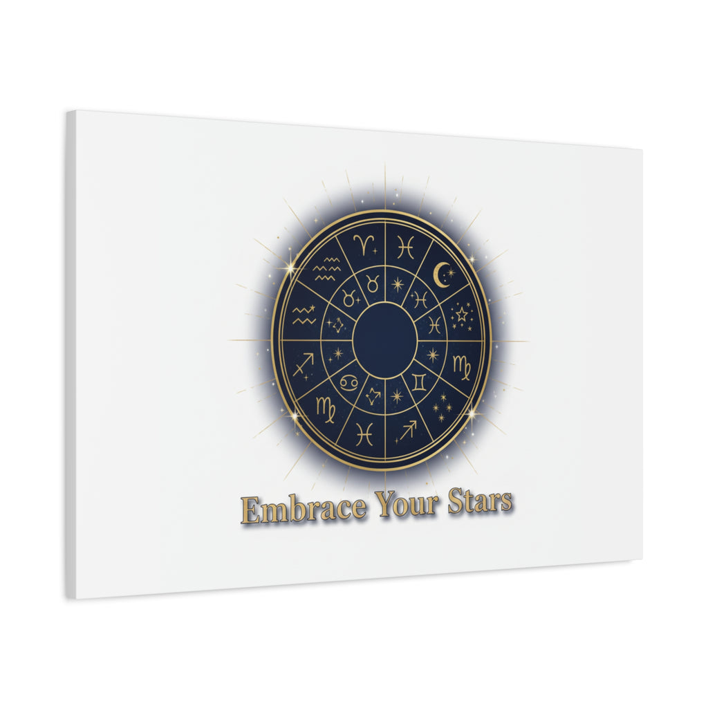 Zodiac Wheel Canvas, Astrology Art Print | Celestial Decor, Constellation Wall Art