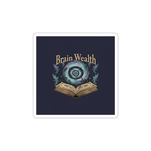 Brain Wealth Sticker | Surreal Academia, Melting Books, Vintage Crest