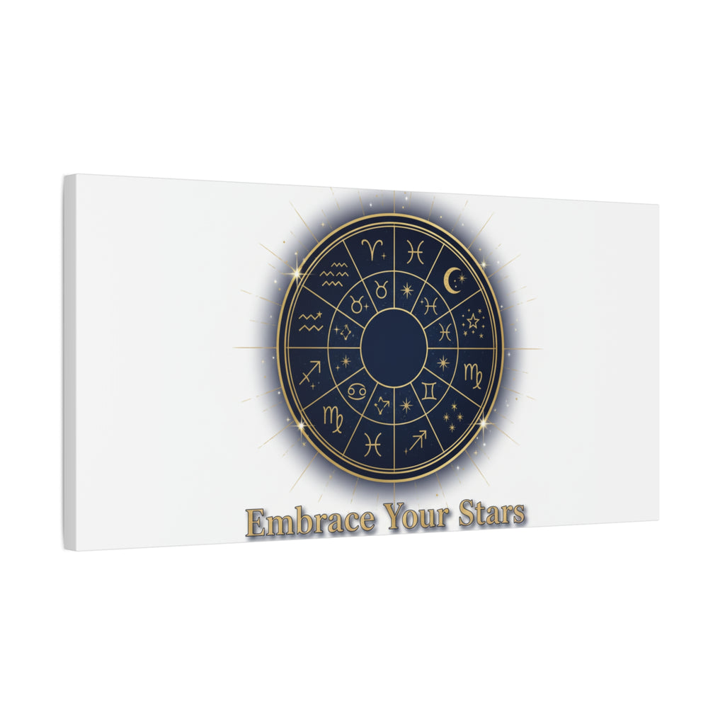 Zodiac Wheel Canvas, Astrology Art Print | Celestial Decor, Constellation Wall Art